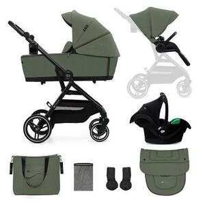 Imagine Carucior sport 3 in 1 Kinderkraft Yoxi, 0-22kg, landou, scoica auto, pliabil, Verde