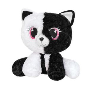 Imagine Pisica de plus, 25cm (Negru/Alb)