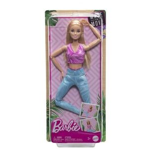 Imagine Papusa Barbie Made to Move - Blonda cu top mov, 32cm