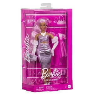 Imagine Papusa Barbie Deluxe Style cu par mov, 32cm