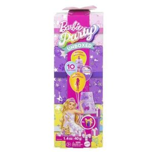 Imagine Papusa cu accesorii surpriza Barbie Party Unboxed Pet Birthday JFG70