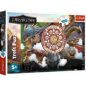 Imagine Puzzle 100 elemente, Smoki in actiune, 5 ani+, Multicolor