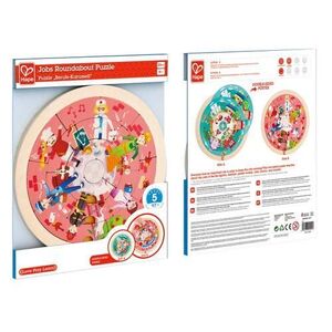 Imagine Puzzle rotund cu doua fete din lemn, +4 ani, Hape