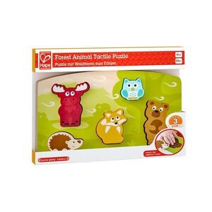 Imagine Puzzle din lemn Hape - Atinge si recunoaste, animale salbatice
