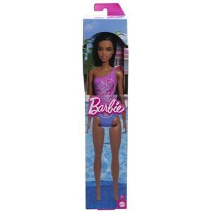 Imagine Papusa Barbie Bruneta Cu Costum De Baie In Doua Culori