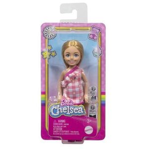 Imagine Papusa - Barbie Chelsea - Blonda cu rochita roz in carouri - Barbie - Mattel