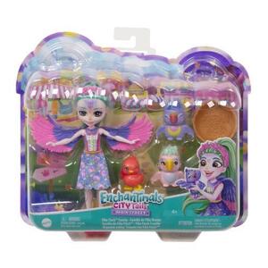 Imagine Set figurine Enchantimals City Tails Main Street Familia Filiei Finch - Enchantimals