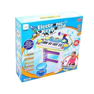 Imagine Instrument muzical - Pianina electronica cu scaun si microfon - Malplay, albastru - As