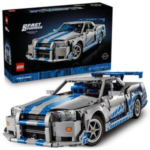 Imagine LEGO® Technic - Masina Nissan Skyline GT-R (R34) din Mai furios, mai iute 42210, 1410 piese