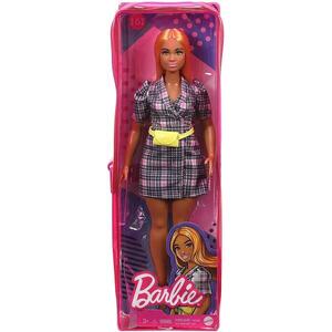 Imagine Papusa - Barbie Fashionistas - Blonda cu rochie tip blazer roz in carouri - Barbie Fashionistas - Mattel