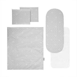 Imagine Set lenjerie pentru carucior Lorelli Little Bear Grey, cu protectie impermeabila, 6 piese