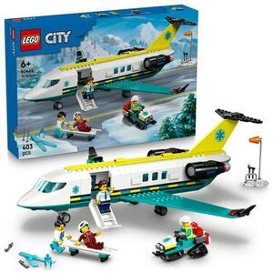 Imagine LEGO® City - Avion-ambulanta pentru urgente 60465, 395 piese
