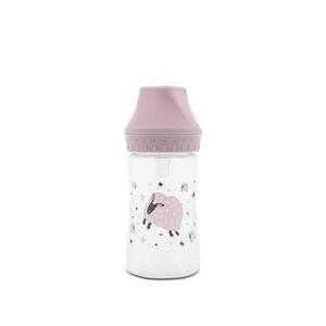 Imagine Biberon cu gat larg Lorelli My Friend Mellow Rose, tetina moale din silicon, 0 luni+, 250 ml