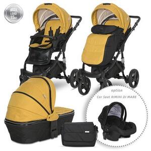 Imagine Carucior Lorelli Set Rimini Premium, cos auto separat, 0-15 kg, 0-3 ani (Galben)