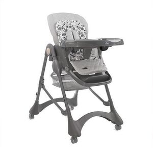 Imagine Scaun de masa Bellissimo, reglabil multiple pozitii, 4 Roti Pivotante Duble, Prindere in 5 puncte, Separator pentru picioare, cu 2 Tavite detasabile, Cool Grey