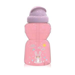 Imagine Biberon sport mini Animals Lorelli, cu pai moale si flexibil, 6 luni+, 200 ml, Blush Pink