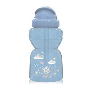 Imagine Biberon sport mini Animals Lorelli, cu pai moale si flexibil, 6 luni+, 200 ml, Moonlight Blue