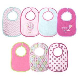 Imagine Set 7 bavete bumbac si peva, Lorelli, 30 x 19 cm, inchidere cu banda velcro
