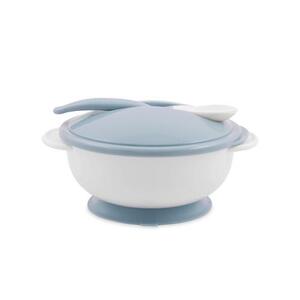 Imagine Set castron cu ventuza Lorelli, capac si lingurita, Moonlight Blue