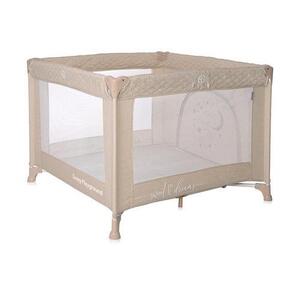 Imagine Tarc de joaca Sunny Playground, 0-36 luni, maxim 15 kg, pliabil, mecanism siguranta, saltea 2 cm si sezut intarit, Frog Beige Star