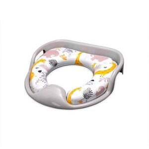 Imagine Reductor moale pentru toaleta Lorelli, cu manere, model universal, confortabil, impermeabil, protectie impotriva stropirii, Grey Animals