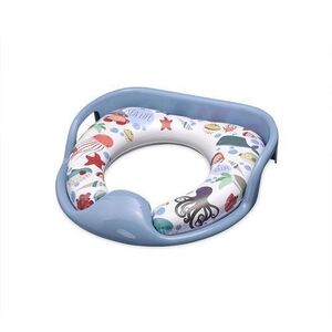 Imagine Reductor moale pentru toaleta Lorelli, cu manere, model universal, confortabil, impermeabil, protectie impotriva stropirii, Blue Sea