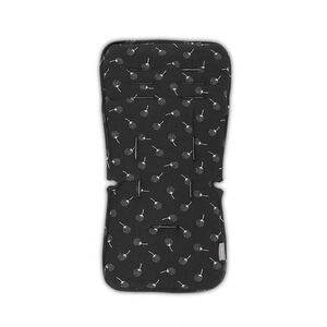 Imagine Saltea suplimentara pentru carucior Liner, Lorelli, din bumbac/poliester, universala, cu 2 fete, 11 fante pentru centurile de siguranta, 37x70x2.50 cm, Black Floral