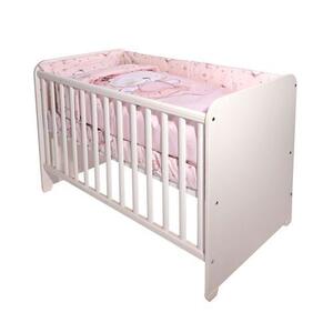 Imagine Set lenjerie patut 60 x 120 cm, Lorelli Smile, 10 piese, bumbac ranforce, Pink Ballerina Bear