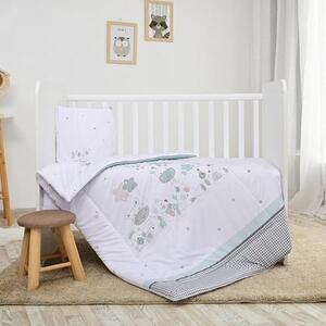 Imagine Set lenjerie patut 3 piese, Cosy, bumbac ranforce, lavabil 30°C, Giraffe White