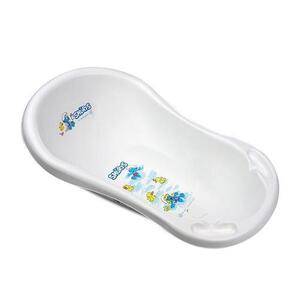 Imagine Cadita bebe 84 cm Lorelli Strumfi White, cu dop de scurgere si baza antialunecare