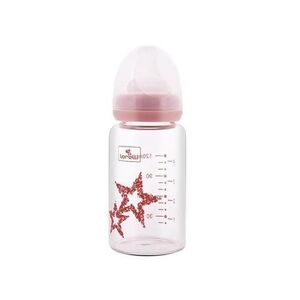 Imagine Biberon din sticla cu tetina anti-colici Lorelli, 0 luni+, 120 ml, Pink