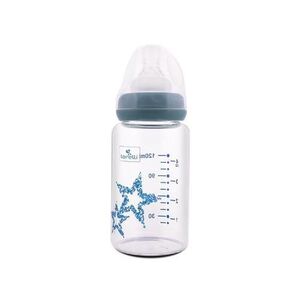 Imagine Biberon din sticla cu tetina anti-colici Lorelli, 0 luni+, 120 ml, Blue