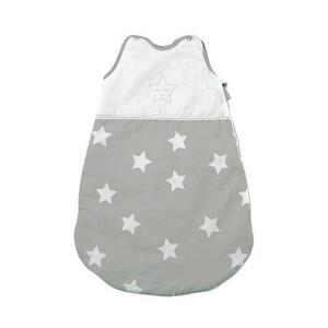 Imagine Sac de dormit de vara Lorelli Stars Grey, 0-6 luni, cu broderie, bumbac 100%, inchidere cu capse pe umar si fermoar lateral