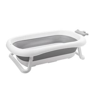 Imagine Cadita pliabila pentru bebelusi Lorelli Royal Grey, 83 cm, 0-12 luni, cu dop de scurgere, indicator de umplere, margini rotunjite