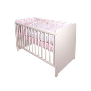 Imagine Set lenjerie pat 60 x 120 cm Lorelli Smile Pink Moons & Stars, 10 piese, bumbac ranforce