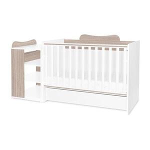 Imagine Patut modular multifunctional Lorelli Multi, 5 configurari diferite, 190 x 72 cm, Alb/Crem