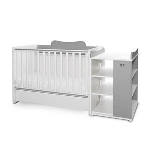 Imagine Patut modular multifunctional LORELLI Multi, 5 configurari diferite, 190 x 72 cm, Alb/Gri