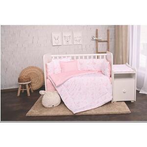 Imagine Set lenjerie pat 8 piese Lorelli Trend Pink Moons si Stars, bumbac ranforce