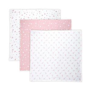 Imagine Set 3 scutece pled muselina Lorelli Rose Mix, 80 x 80 cm