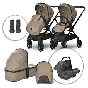 Imagine Set Carucior 3 in 1 Lorelli Reya, maner reversibil, 0 - 22 kg, Maro