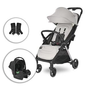 Imagine Set Carucior 2 in 1 Lorelli Loret, 0 luni - 4 ani, pana la 22 kg, pliere cu o singura mana, spatar reglabil in 4 pozitii, suport picioare reglabil, suspensii, cosulet auto I-size 0 - 15 luni, 40 - 87 cm, Gri