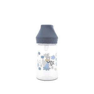 Imagine Biberon cu gat larg Lorelli My Friend Cameo Blue, tetina moale din silicon, 0 luni+, 250 ml