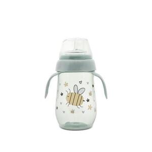 Imagine Biberon anticurgere cu toarte si gat larg Lorelli My Friend Iceberg Green, 6 luni+, 250 ml