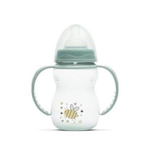 Imagine Biberon cu manere Lorelli My Friend Iceberg Green, tetina moale din silicon, 0 luni+, 250 ml