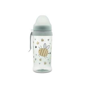 Imagine Biberon anticurgere Lorelli My Friend, Iceberg Green, cu clips si tetina lata, protejeaza gingiile, 6 luni+, 360 ml