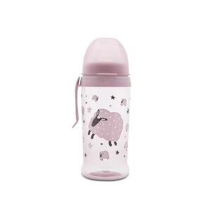 Imagine Biberon anticurgere Lorelli My Friend Mellow Rose, cu clips si tetina lata, protejeaza gingiile, 6 luni+, 360 ml