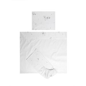 Imagine Set lenjerie pat 60 x 120 cm Lorelli Tiny Dream, 3 piese, bumbac ranforce, Alb