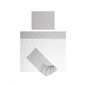 Imagine Set lenjerie pat 60 x 120 cm Lorelli Tiny Dream, 3 piese, bumbac ranforce, Gri