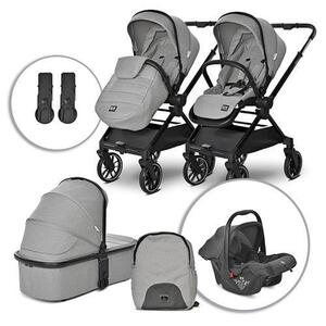 Imagine Carucior 3 in 1 Lorelli Reya, maner reversibil, pana la 22 kg, Gri