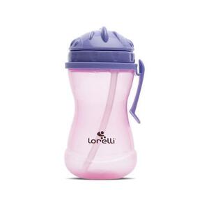 Imagine Biberon sport cu clips lateral Lorelli Purple Pink, cu pai moale si flexibil, capac de protectie rotativ, 360 ml